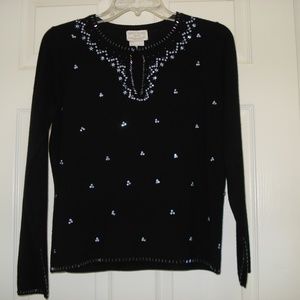 Designers Originals Petite Beaded Sequined Sweater